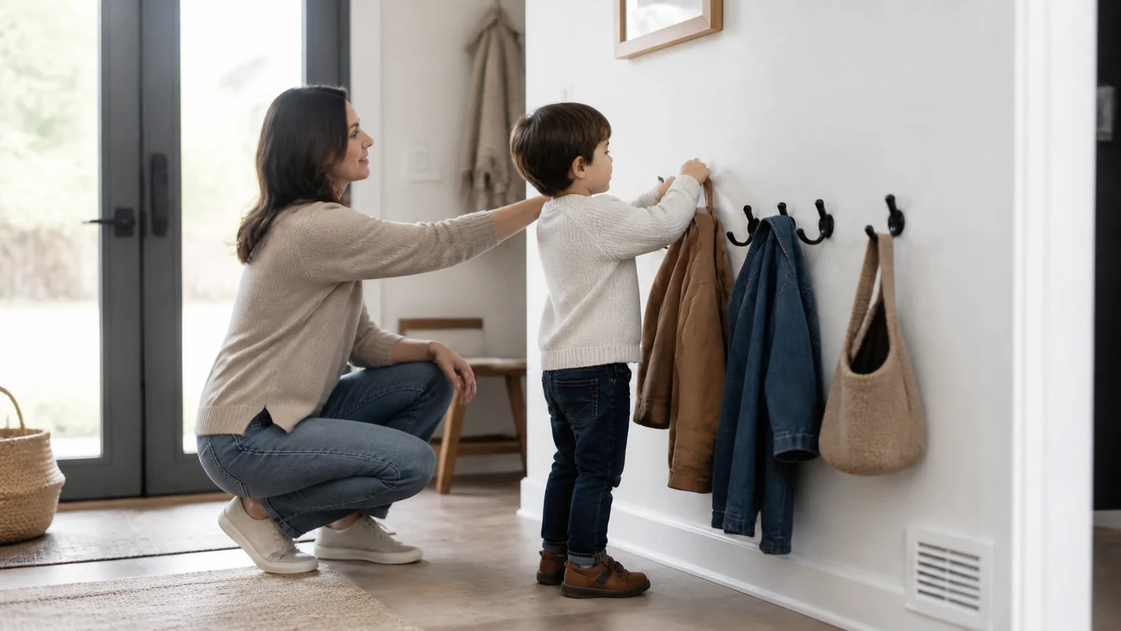 Photographie éditoriale — Optimiser le rangement d’une entrée familiale