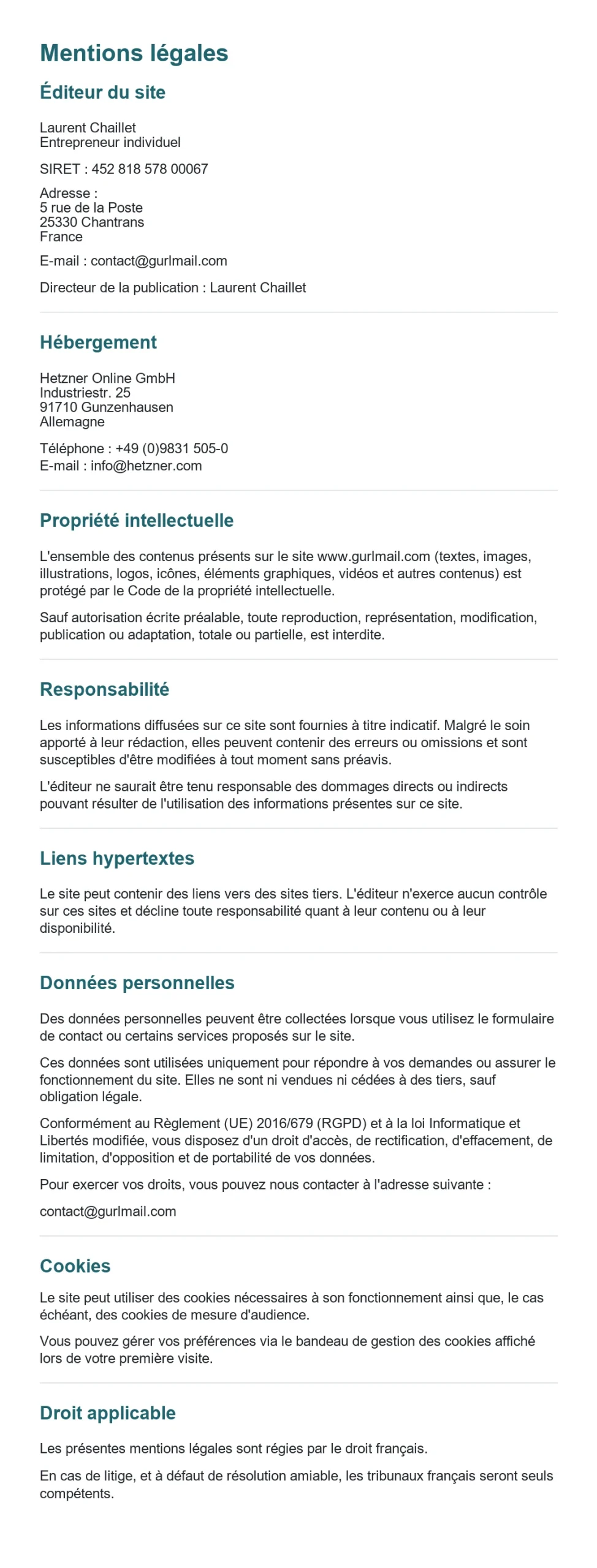 Mentions legales